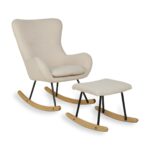 Set | Schommelstoel Quax Basic Bouclé Sheep Beige + Voetenbank