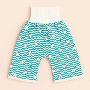 Baby Training Pants™ - Zindelijkheidstraining met een twist - Oefenbroek Broekje / Gestreept aapjes / M (0-3 jaar) | Educatief Speelgoed