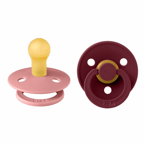 Fopspeen Bibs Dusty Pink/Elderberry 0-6mnd 2st - Afbeelding 1