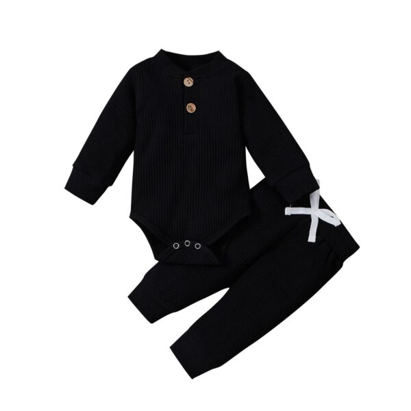 Mini Fashion™ – Comfortabel Baby Kledingset Zwart / 80 (6–12 maanden) | Educatief Speelgoed - Afbeelding 1