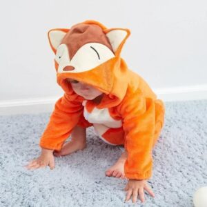 Mini Fashion™ – Dieren Dromenland – Kinder Dieren Onesie Vos / 70 (2-6 maanden) | Educatief Speelgoed