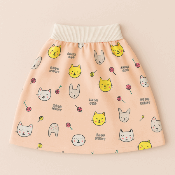 Baby Training Pants™ - Zindelijkheidstraining met een twist - Oefenbroek Rokje / Oranje katjes / M (0-3 jaar) | Educatief Speelgoed - Afbeelding 1