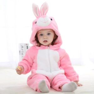 Mini Fashion™ – Dieren Dromenland – Kinder Dieren Onesie Konijn / 100 (18-24 maanden) | Educatief Speelgoed