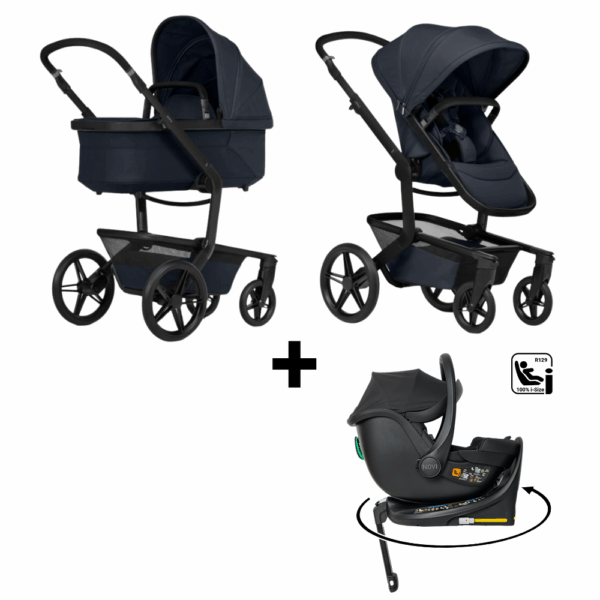 Kinderwagen Joolz Day5 Dark Navy Blue + Autostoel Jacky Pro 360°&Base - Afbeelding 1