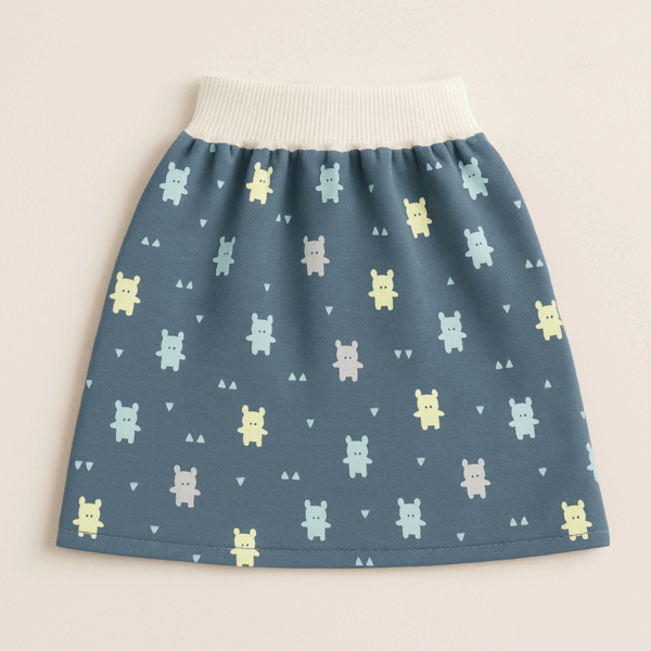Baby Training Pants™ - Zindelijkheidstraining met een twist - Oefenbroek Rokje / Blauw beertjes / M (0-3 jaar) | Educatief Speelgoed - Afbeelding 1