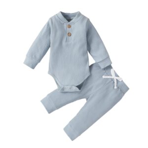 Mini Fashion™ – Comfortabel Baby Kledingset Lichtblauw / 70 (3–6 maanden) | Educatief Speelgoed