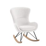 Schommelstoel Jaxx Rockey Boucle Wit