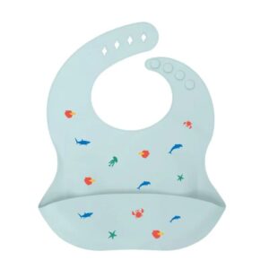 Silicone Bib - Waterdicht&Modieus - Silicone Baby Slabbetje Vis | Educatief Speelgoed