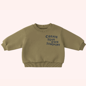 Mini Fashion™ -"Create your own Sunshine"- Sweater Olijfgloed / 80 (1-2 jaar) | Educatief Speelgoed