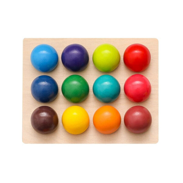 Woods™ - Rainbow Balls - Sorteerspel 12 ballen | Educatief Speelgoed - Afbeelding 1