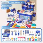 Tool Master - Bouw&Speel - Gereedschapskist Speelset 152 stuks (Blauw) | Educatief Speelgoed