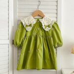 Mini Fashion™ - Sprookjes&Stijl - Baby Jurkje Groen / 100 (3-4 Jaar) | Educatief Speelgoed