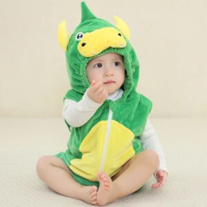 Mini Fashion™ – Dieren Dromenland – Kinder Dieren Onesie Dinosaurus / 70 (2-6 maanden) | Educatief Speelgoed