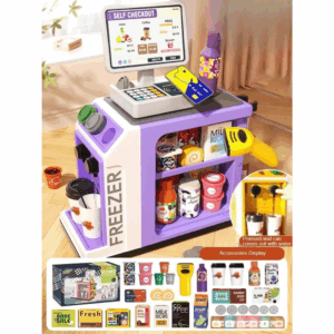 Supermarket Set™ - Winkelplezier voor Thuis - Speelgoed Kassa Paars | Educatief Speelgoed