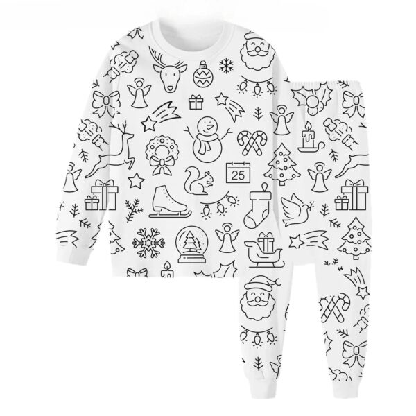 DIY Pajama Set™ – Kleur&Droom– Kleuren Kinderpyjama Set 100 (3-4 jaar) / Eenhoorn | Educatief Speelgoed - Afbeelding 1