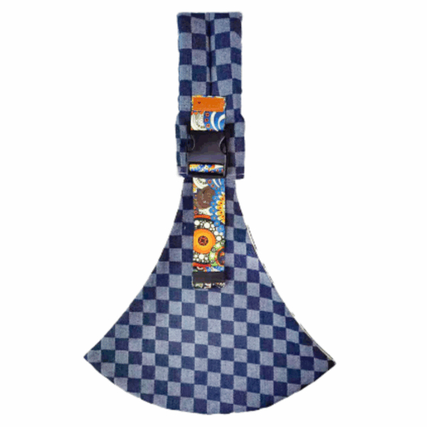 Baby Carry Sling™ - Verstelbare draagzak - Heupdrager Blauw Geruit | Educatief Speelgoed - Afbeelding 1