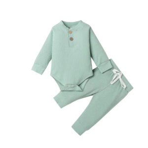 Mini Fashion™ – Comfortabel Baby Kledingset Lichtgroen / 80 (6–12 maanden) | Educatief Speelgoed