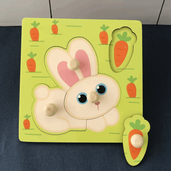 Clever Puzzle™ - Slim Spelen - Houten Puzzel Konijn | Educatief Speelgoed - Afbeelding 1