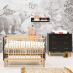 Babykamer Bopita Floris Mat Zwart/Naturel (Ledikant + Commode)