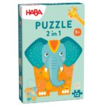 Houten 2-in-1 puzzel olifant (12 stukken) - HABA