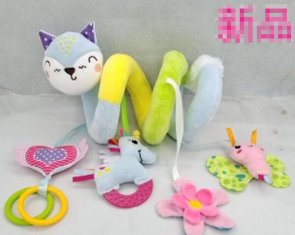 Baby Mobile Snake™ - Voor aan de kinderwagen of autostoeltje - Grijpspeelgoed Blauw Poes | Educatief Speelgoed - Afbeelding 1