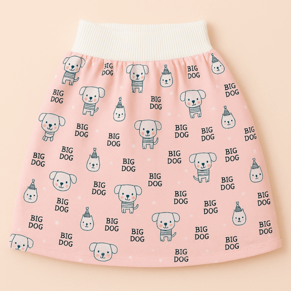 Baby Training Pants™ - Zindelijkheidstraining met een twist - Oefenbroek Rokje / Roze hondjes / M (0-3 jaar) | Educatief Speelgoed - Afbeelding 1