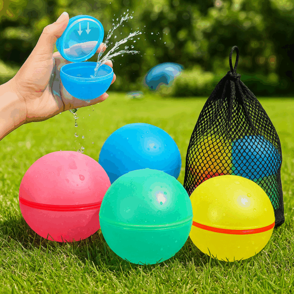 Reusable Water Balloons™ - Verfrissend Waterplezier - Herbruikbare waterballonnen Set van 4 + 2 GRATIS | Educatief Speelgoed - Afbeelding 1