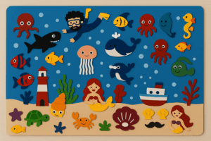 FeltBoard™ - Eindeloos ontdek- en speelplezier! - Viltbord Onderwaterwereld | Educatief Speelgoed