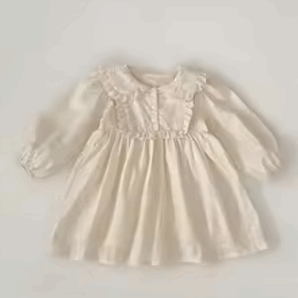 Mini Fashion™ - Comfortabel&Stijlvol - Lente Romper Jurkjes Kinderen Jurk - Beige / 62 (2-4 maanden) | Educatief Speelgoed - Afbeelding 1