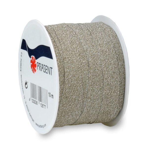 Cadeaulint - 10 meter - glitter goud - Afbeelding 1