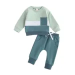 Mini Fashion™ - Peuter Trainingspak Katoen Lichtgroen/Blauw / 110 (4-5 jaar) | Educatief Speelgoed