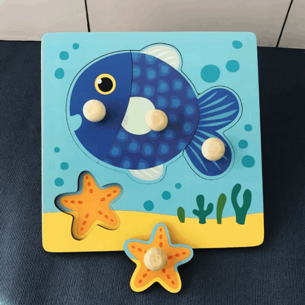 Clever Puzzle™ - Slim Spelen - Houten Puzzel Vis | Educatief Speelgoed - Afbeelding 1