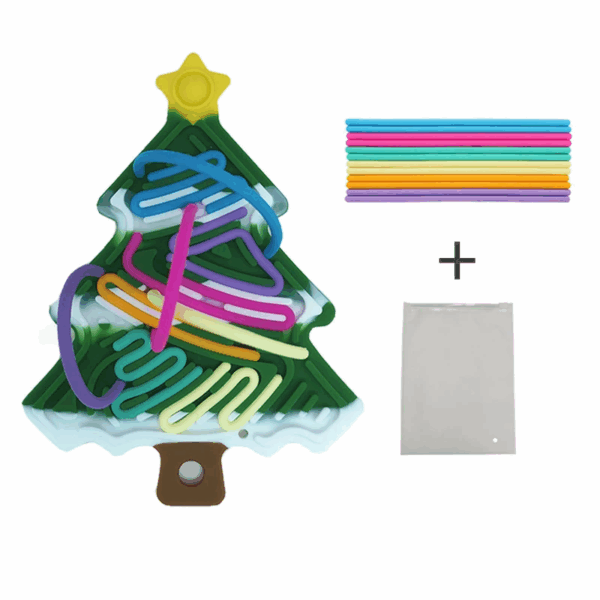 Xmas Tree Fidget Toy™ - Compact, Kerstig&Leuk - Siliconen Fidget Kerstboom Groen met sneeuw | Educatief Speelgoed - Afbeelding 1