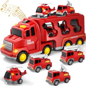 Magische Auto Stad - Vrachtenwagen voertuig met Licht en Muziek Rood | Educatief Speelgoed