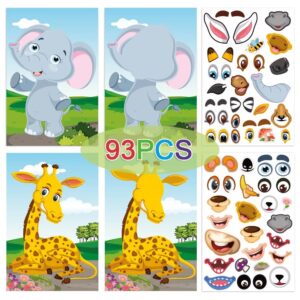 Funny Faces™ – Dierenpret&Plakplezier– Herbruikbaar Stickerboek Dier - 93 Stickers | Educatief Speelgoed