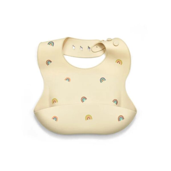 Silicone Bib - Waterdicht&Modieus - Silicone Baby Slabbetje Regenboog | Educatief Speelgoed - Afbeelding 1