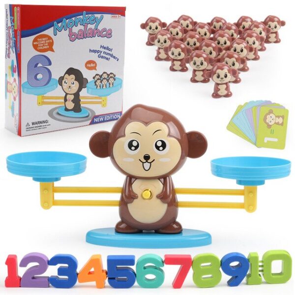 Woods™ | Leren rekenen - Montessori reken weegschaal Monkey Balance | Educatief Speelgoed - Afbeelding 1