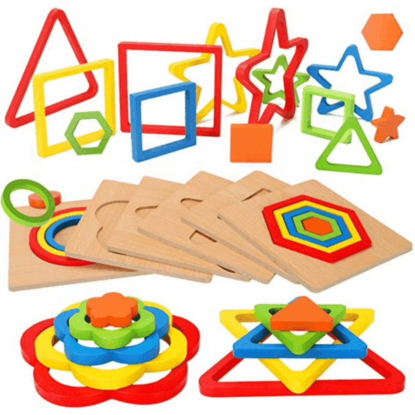 Woods™ | Uitdaging voor de jonge geest - Puzzelspel Set van 6 | Educatief Speelgoed - Afbeelding 1