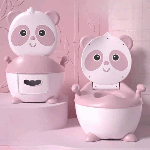 Panda Potty™ - Handig voor vakantie - Kinder toilet Roze / Zachte bril | Educatief Speelgoed - Afbeelding 1