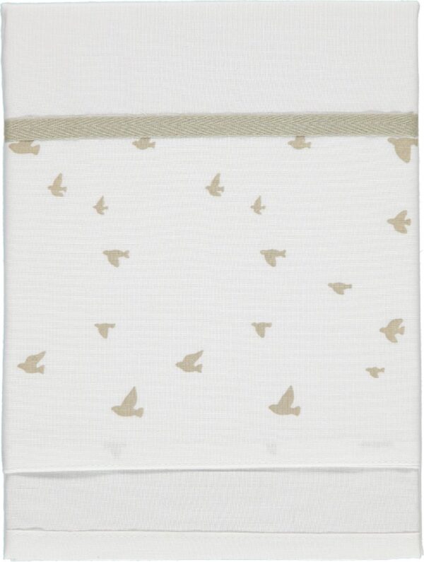 Laken Wieg Briljant Baby 75x100 Birds Organic Zand - Afbeelding 1