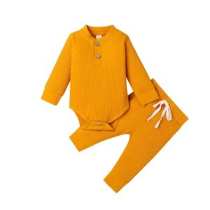 Mini Fashion™ – Comfortabel Baby Kledingset Geel / 100 (18–24 maanden) | Educatief Speelgoed