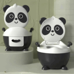 Panda Potty™ - Handig voor vakantie - Kinder toilet Zwart/Wit / Harde bril | Educatief Speelgoed