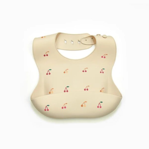 Silicone Bib - Waterdicht&Modieus - Silicone Baby Slabbetje Kers | Educatief Speelgoed - Afbeelding 1