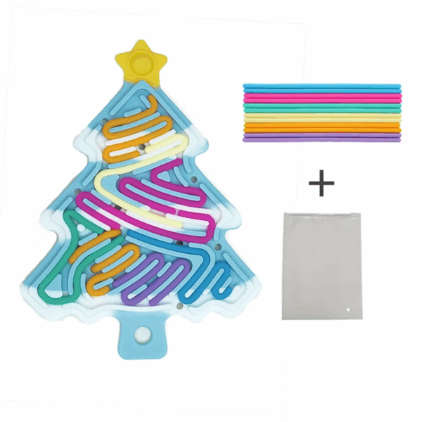 Xmas Tree Fidget Toy™ - Compact, Kerstig&Leuk - Siliconen Fidget Kerstboom Blauw met sneeuw | Educatief Speelgoed - Afbeelding 1