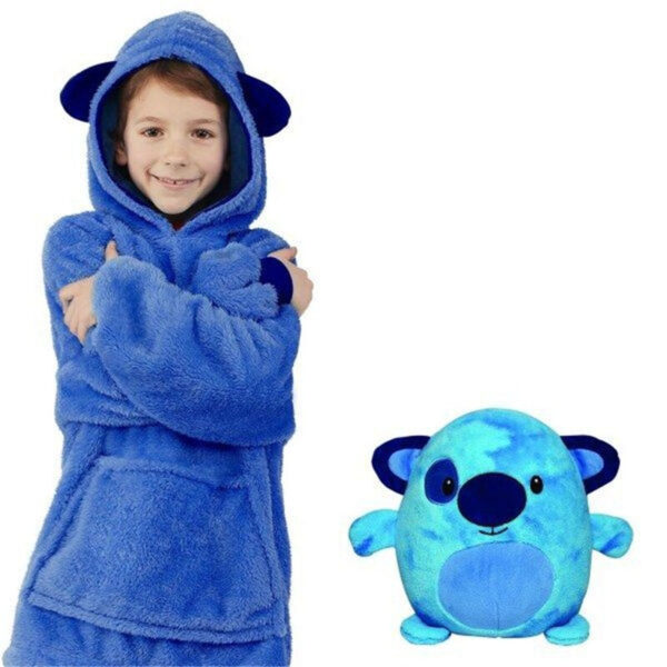 KnuffelHoodie™ - Hoodie en knuffel in een! - Warm&Multifunctioneel Blauw wezentje | Educatief Speelgoed - Afbeelding 1