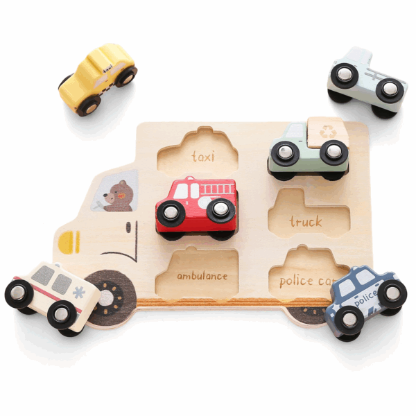 Woods™ – Puzzel Avontuur – Houten Auto Puzzel Auto's | Educatief Speelgoed - Afbeelding 1