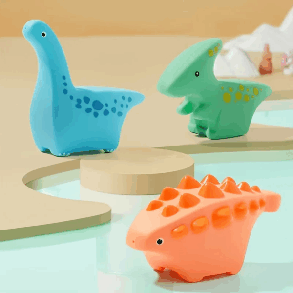 Bath Buddies™ – Dolle Dieren Douche – Bad Speelgoed Waterpistool 3 Stuks Dino Set B | Educatief Speelgoed - Afbeelding 1