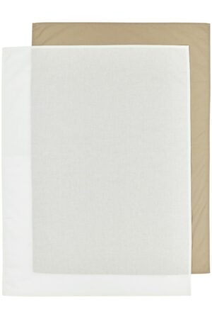 Laken Ledikant Meyco Uni Offwhite / Taupe 2-pack