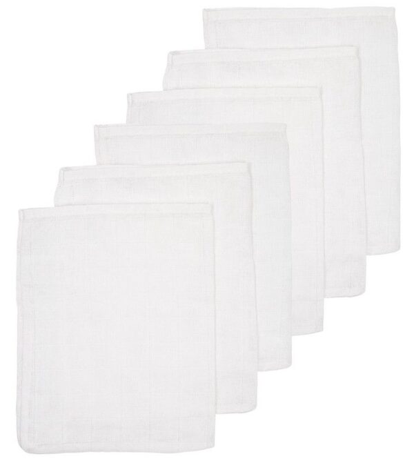 Washandjes Meyco Uni Wit 6-pack - Afbeelding 1