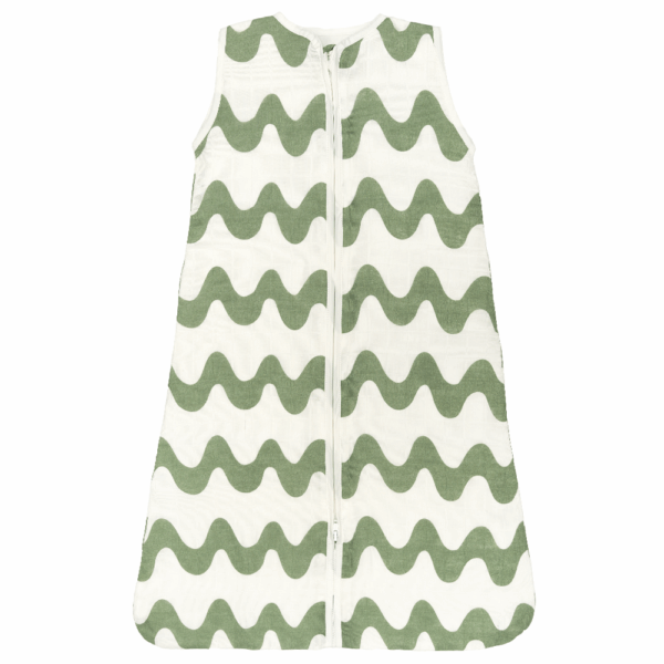 Slaapzak Little Boo Hydrofiel Big Wavy Green 70cm - Afbeelding 1